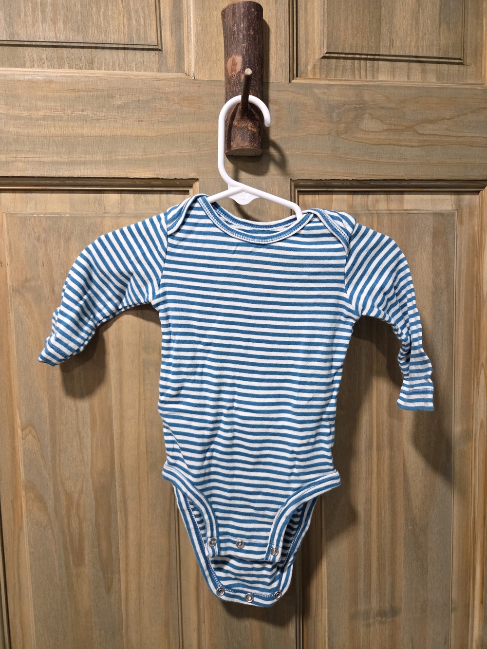 **BUNDLE & SAVE** Carter's Striped Blue and White Long-Sleeve Baby One-Piece